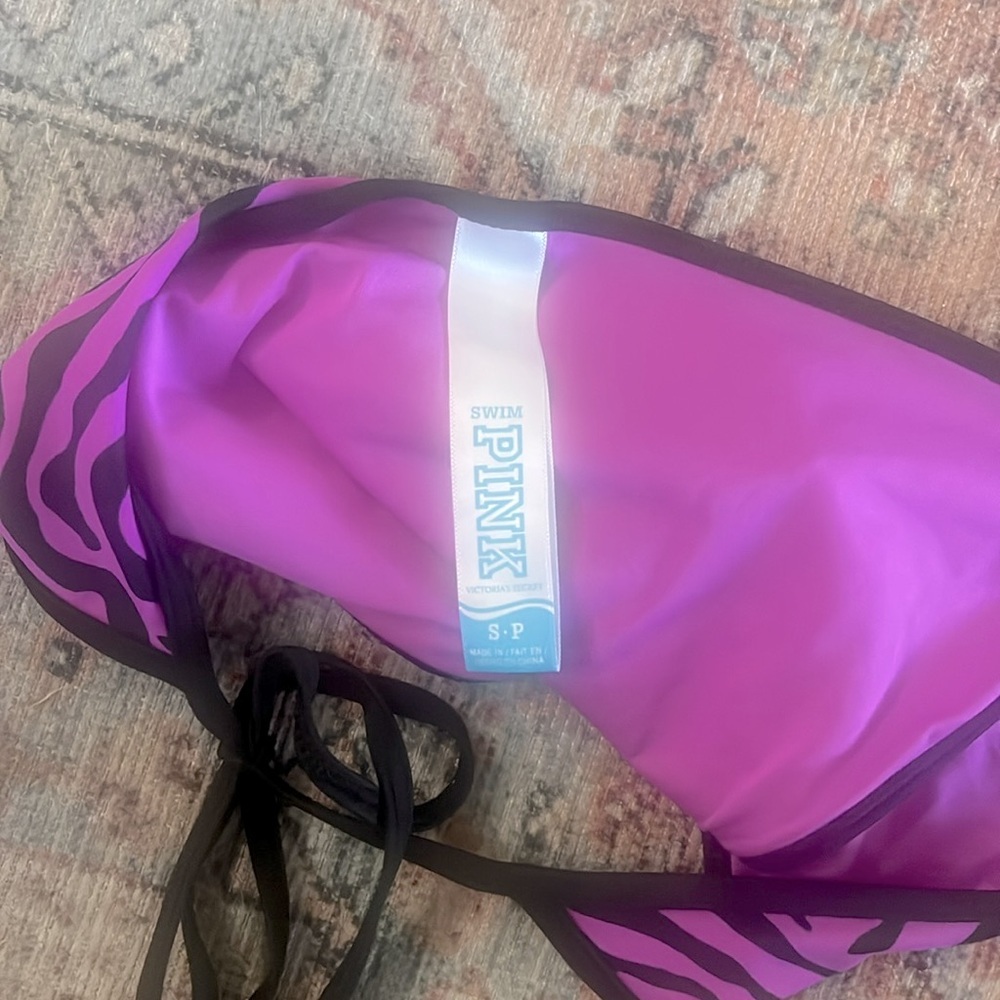 Victoria's Secret PINK Like New Purple & Black Zebra Bikini Size Small - Picture 7 of 7